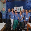 Il gruppo H.H.P.P. all'interno della chiesetta-ambulatorio del villaggio